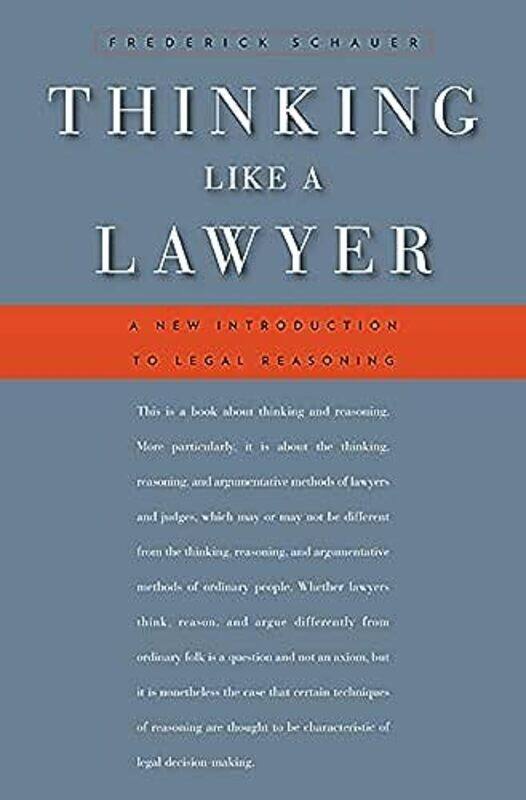 

Thinking Like A Lawyer By Frederick Schauer -Paperback