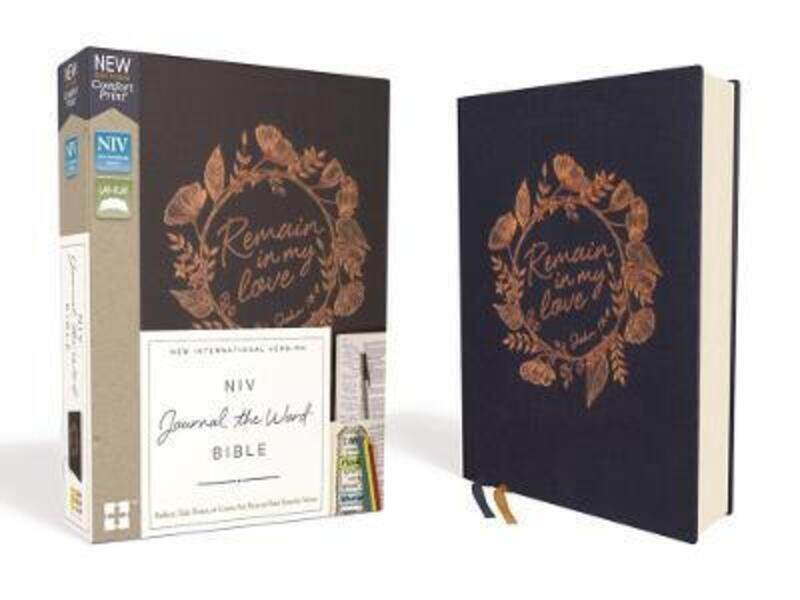 NIV Journal the Word Bible Cloth over Board Navy Red Letter Comfort Print: Reflect Take Notes ,Hardcover By Zondervan