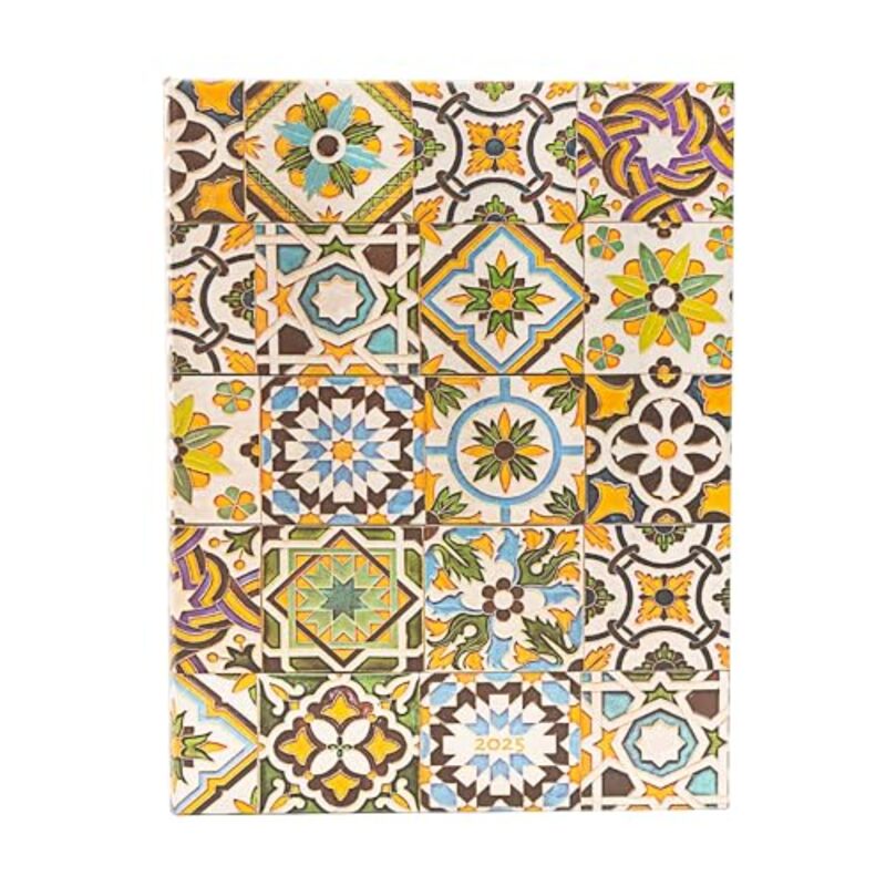 Porto (Portuguese Tiles) Ultra 12-month Day-at-a-time Hardback Dayplanner 2025 (Elastic Band Closure) by Paperblanks -Hardcover