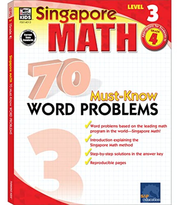 70 Mustknow Word Problems Grade 4 By Singapore Asian Publishers - Carson Dellosa Education Paperback