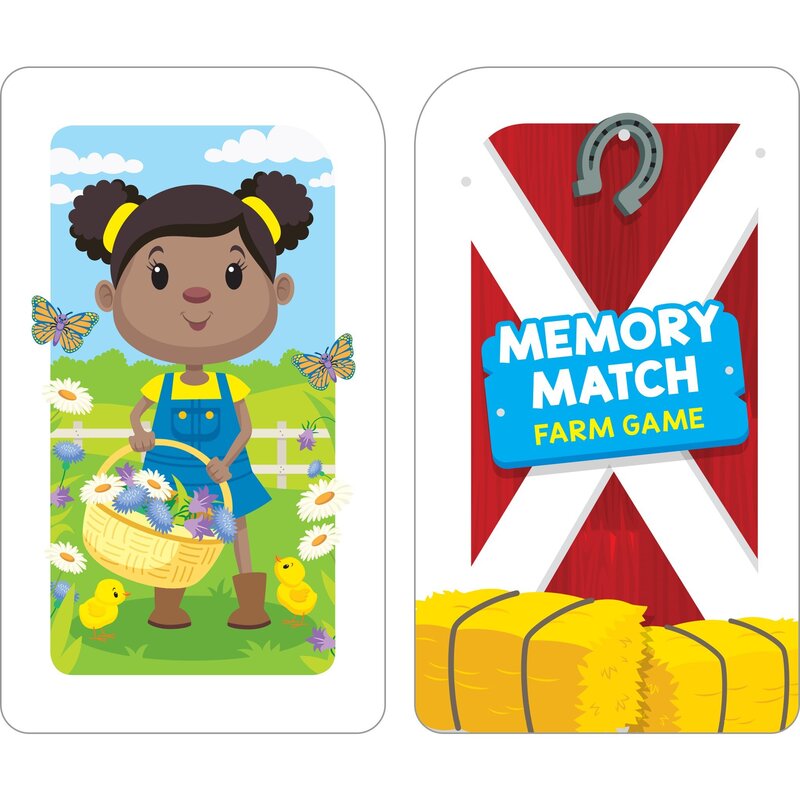 Memory Match Farm Card Game, Paperback Book, By: School Zone