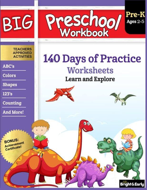 

Big Preschool Workbook Ages 25 140 Worksheets Of Prek Learning Activities Fun Homeschool Curric by Hub, Gogo..Paperback