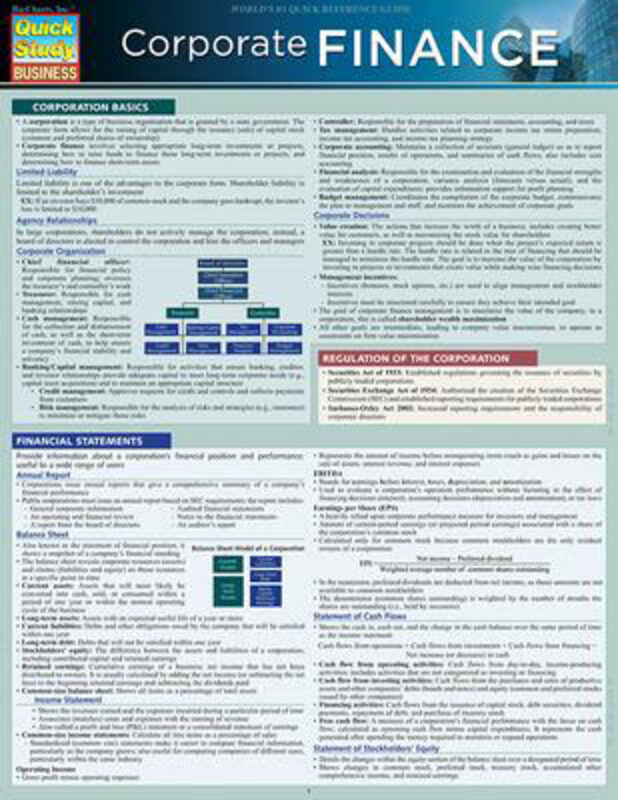 

Corporate Finance: QuickStudy Laminated Reference Guide, Paperback Book, By: BarCharts, Inc.