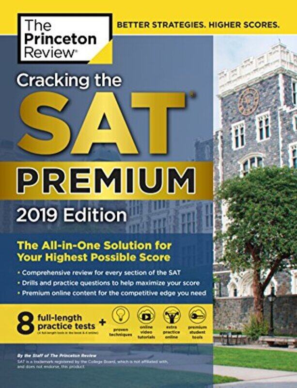 

Cracking the SAT Premium Edition with 8 Practice Tests, 2019, Paperback Book, By: Princeton Review