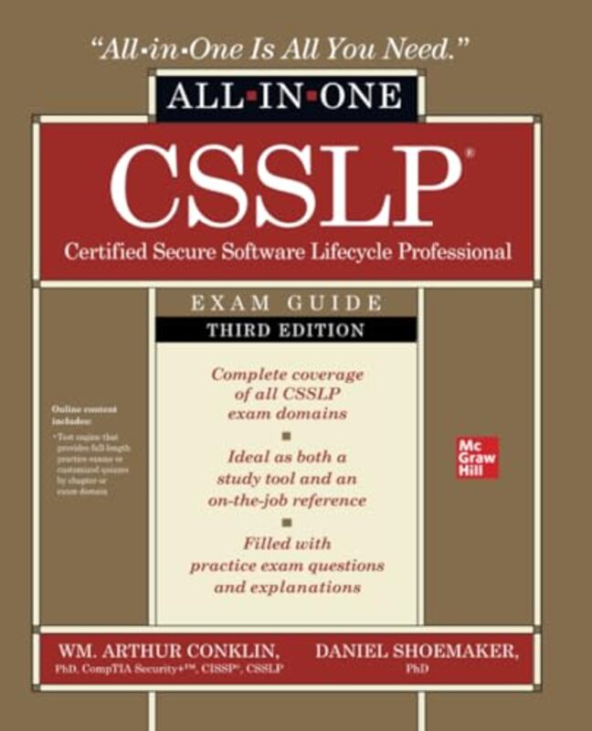 CSSLP Certified Secure Software Lifecycle Professional AllinOne Exam Guide Third Edition by Perry R Warwick University UK Hinton-Paperback