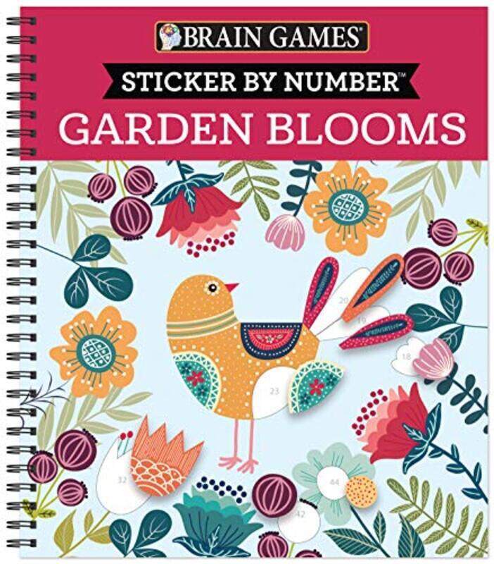 

Brain Games Sticker by Number: Garden Blooms Paperback by Publications International Ltd - New Seasons - Brain Games