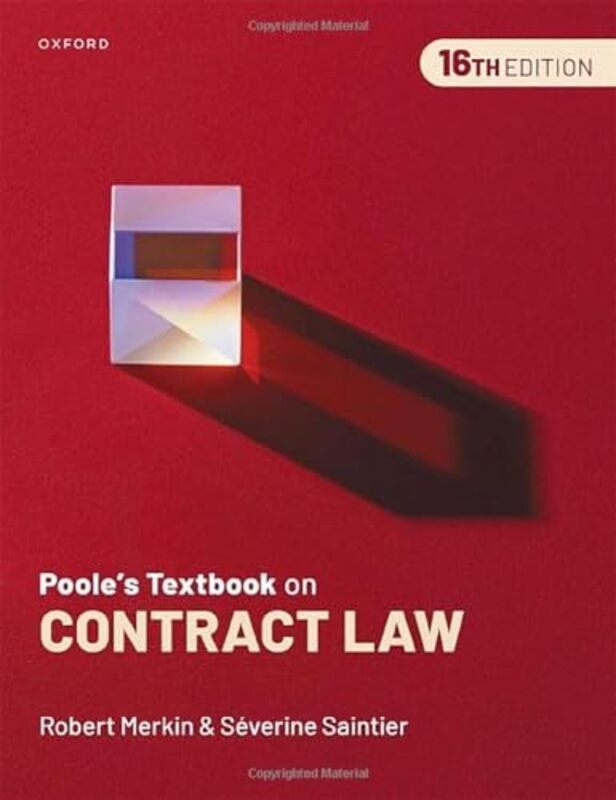 

Pooles Textbook On Contract Law by Merkin KC, Robert (Professor of Law, University of Reading and Professor of Law Emeritus, University -Paperback