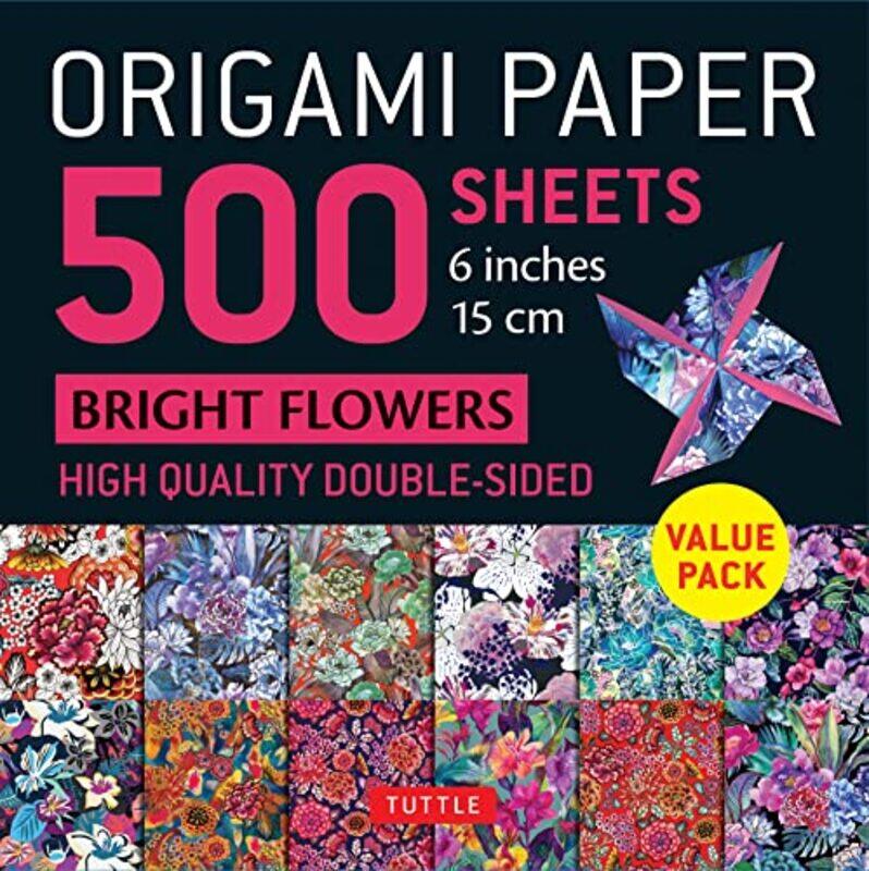 

Origami Paper 500 Sheets Bright Flowers By Tuttle - Paperback
