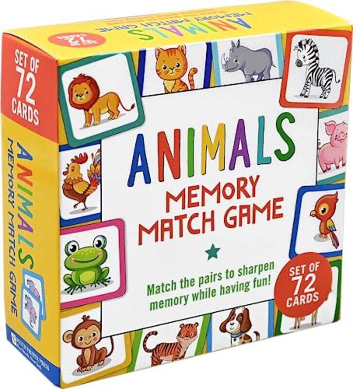 

Animals Memory Match Game Set Of 72 Cards,Paperback By Peter Pauper Press