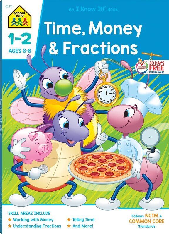 

Time, Money & Fractions 1-2 Deluxe Edition Workbook, Paperback Book, By: School Zone