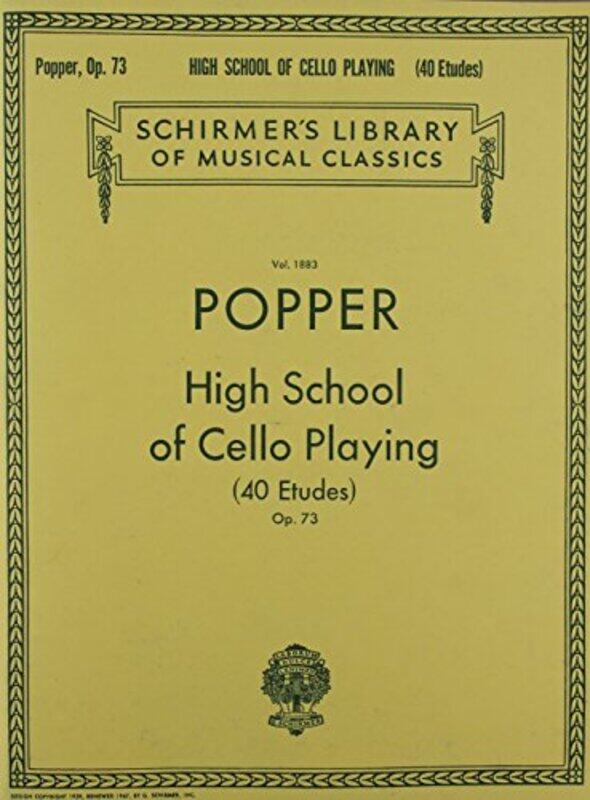 

David Popper High School Of Cello Playin By Cello - Paperback