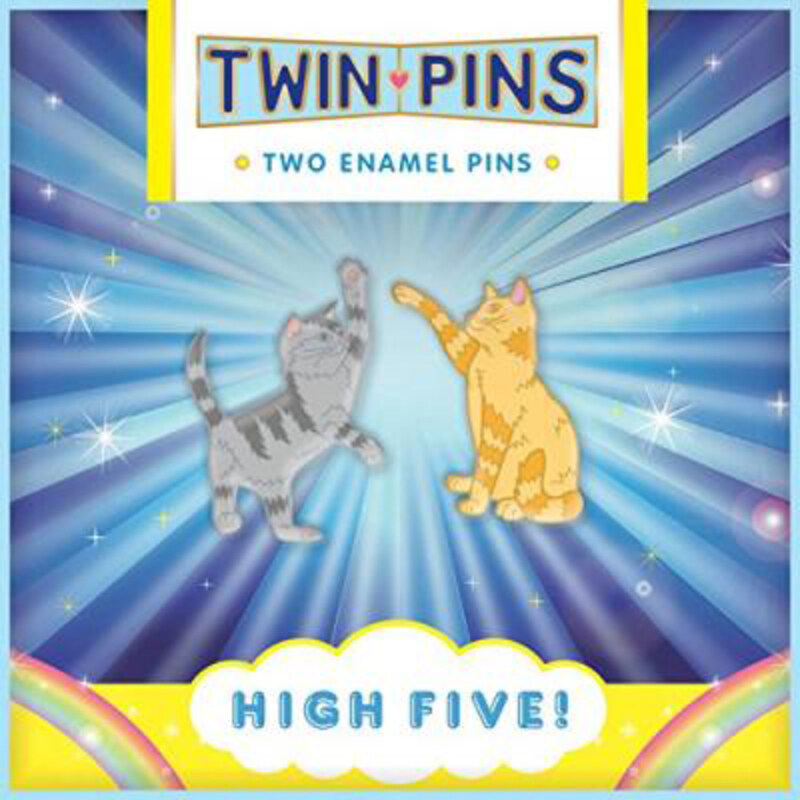 

High Five: Two Enamel Pins, Hardcover Book, By: Chronicle Books