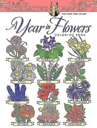 Creative Haven A Year In Flowers Coloring Book , Paperback by Mazurkiewicz, Jessica