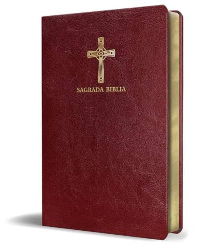 

Biblia Catolica En Espanol Simil Piel Vinotinto Tamano Compacto Catholic Bible Spanishlanguage by Biblia De America..Hardcover