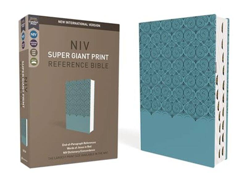 

Niv Super Giant Print Reference Bib Leat By Teal Red Letter Thumb Indexed - Hardcover