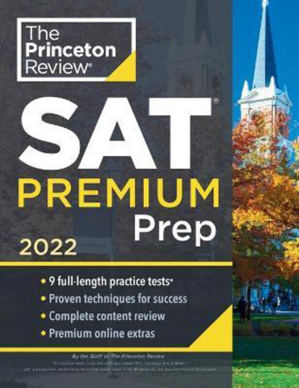 

Princeton Review SAT Premium Prep, 2022: 9 Practice Tests + Review & Techniques + Online Tools, Paperback Book, By: Princeton Review