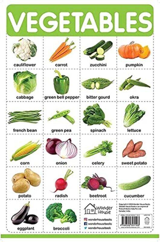 

Vegetables My First Early Learning Wall Chart: For Preschool, Kindergarten, Nursery And Homeschool Paperback by Wonder House Books