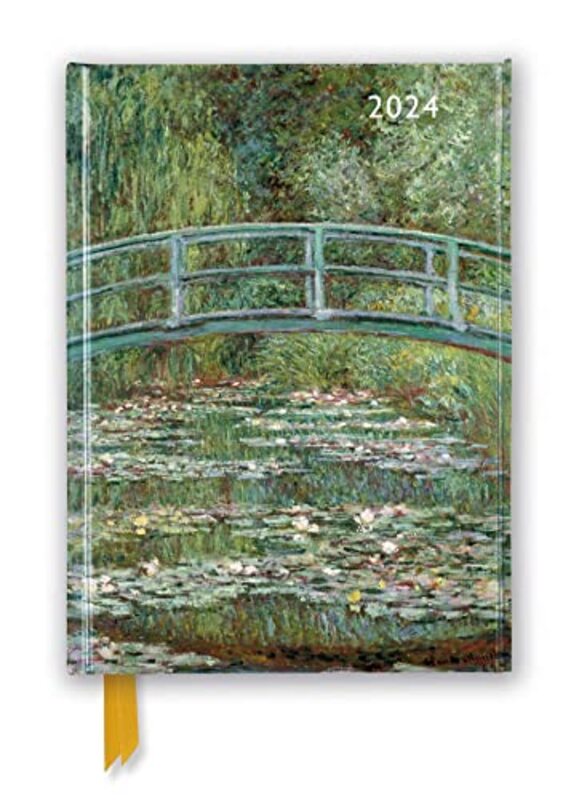 Claude Monet Bridge Over A Pond Of Waterlilies 2024 Luxury Diary Page To View With Notes By Flame Tree Studio Paperback