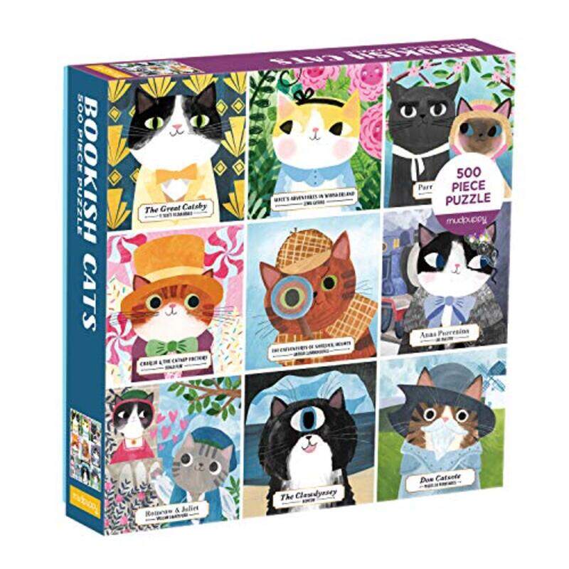 

Bookish Cats 500 Piece Family Puzzle By Mudpuppy - Paperback