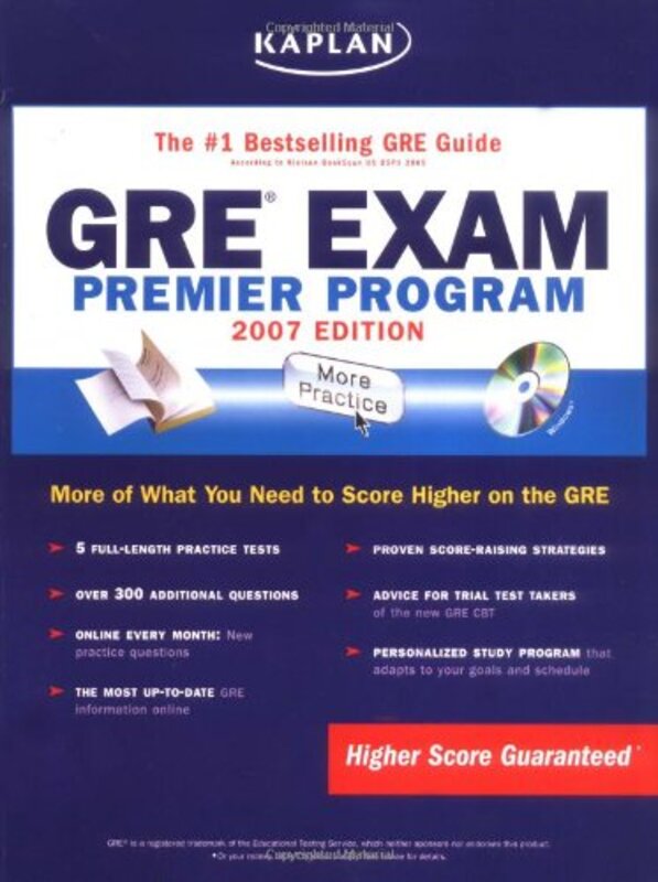 Kaplan GRE Exam, 2007 Edition: Premier Program (Kaplan GRE Premier Program (W/CD)), Paperback, By: Kaplan