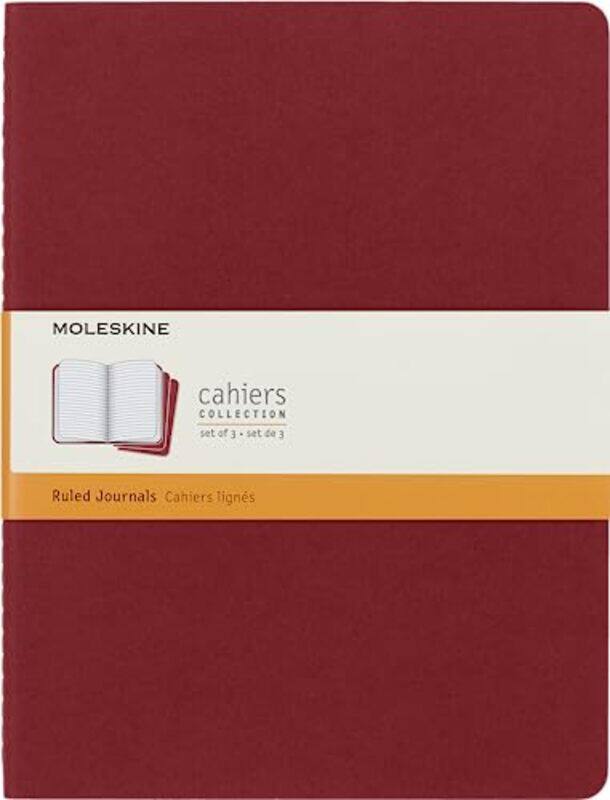 

Moleskine Ruled Cahier Xl Red Cover 3 Set - Paperback