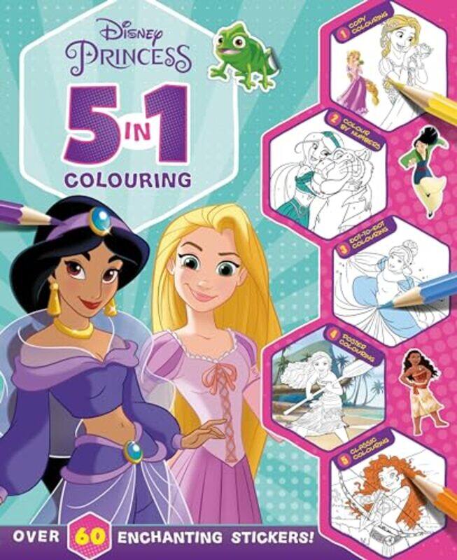 

Disney Princess 5 in 1 Colouring by Walt Disney-Paperback