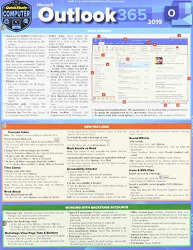 

Microsoft Outlook 365 - 2019: A Quickstudy Laminated Software Reference Guide,Paperback by Lambert, Joan - Belasco, Elizabeth