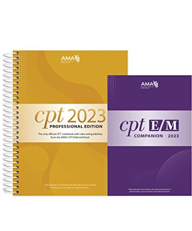CPT Professional 2023 and E/M Companion 2023 Bundle Paperback by American Medical Association