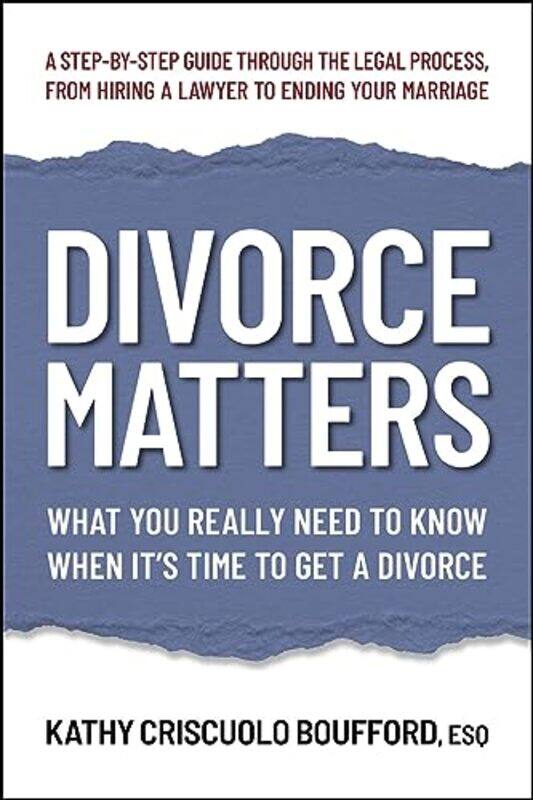 

Divorce Matters By Boufford Kathy - Hardcover