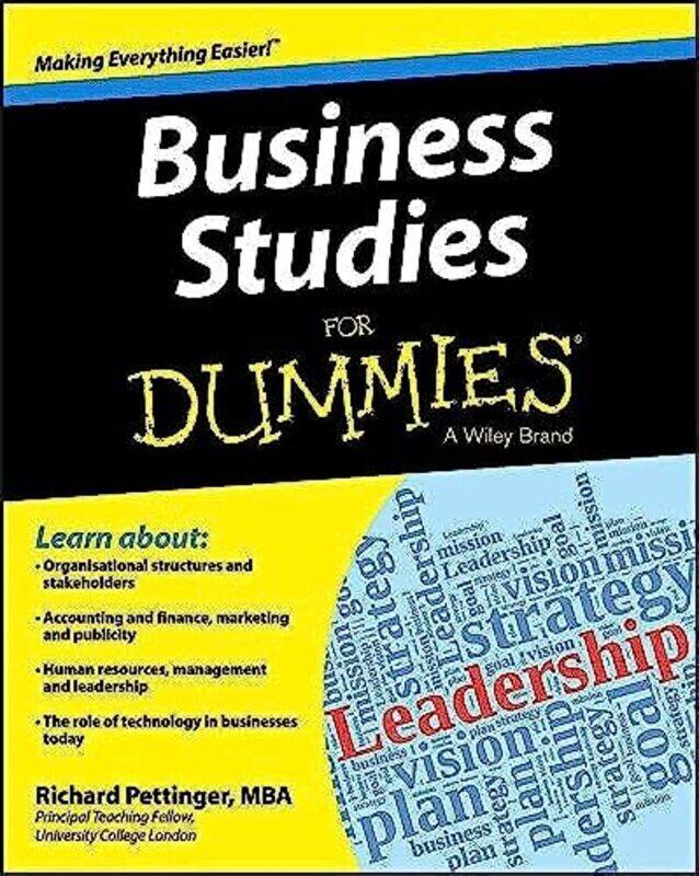 

Business Studies For Dummies By Pettinger, Rr Paperback