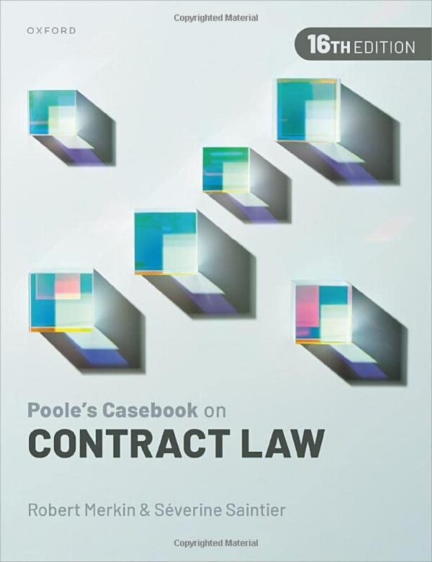 

Pooles Casebook On Contract Law by Merkin KC, Robert (Professor of Law, University of Reading and Professor of Law Emeritus, University Paperback