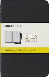 Moleskine Squared Cahier  Black Cover 3 Set by Moleskine Paperback