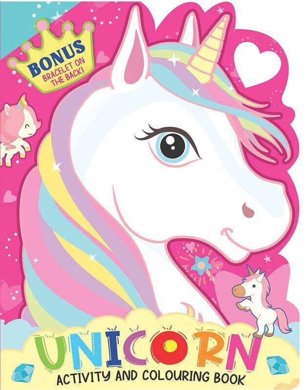 

Unicorn Activity and Colouring Book- Die Cut Animal Shaped Book