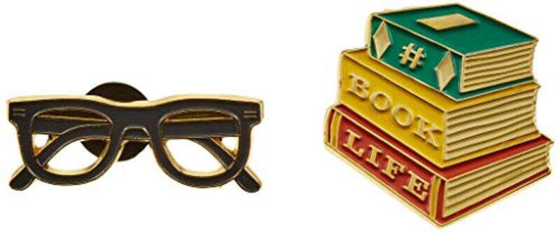 

Book Buds Twin Pins: Two Enamel Pins, By: Chronicle Books