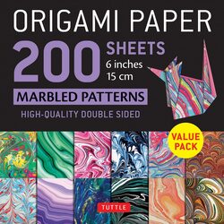 Origami Paper 200 Sheets Marbled Patterns 6" (15 cm): Tuttle Origami Paper: High-Quality Double Sided, Hardcover Book, By: Tuttle Publishing