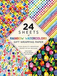 Rainbow Watercolors Gift Wrapping Paper 24 sheets by Tuttle Studio-Paperback