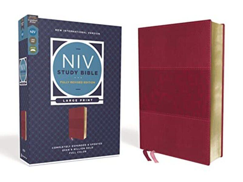 Niv Study Bible Fully Revised Edition Large Print Leathersoft Burgundy Red Letter Comfort Prin By Barker Kenneth L Strauss Mark L Brown Jeannine K Blomberg Craig L Williams Michael Paperback