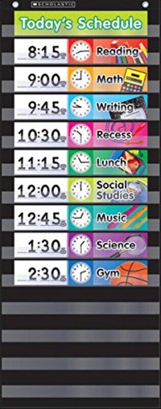 

Daily Schedule Black Pocket Chart By Scholastic -Paperback