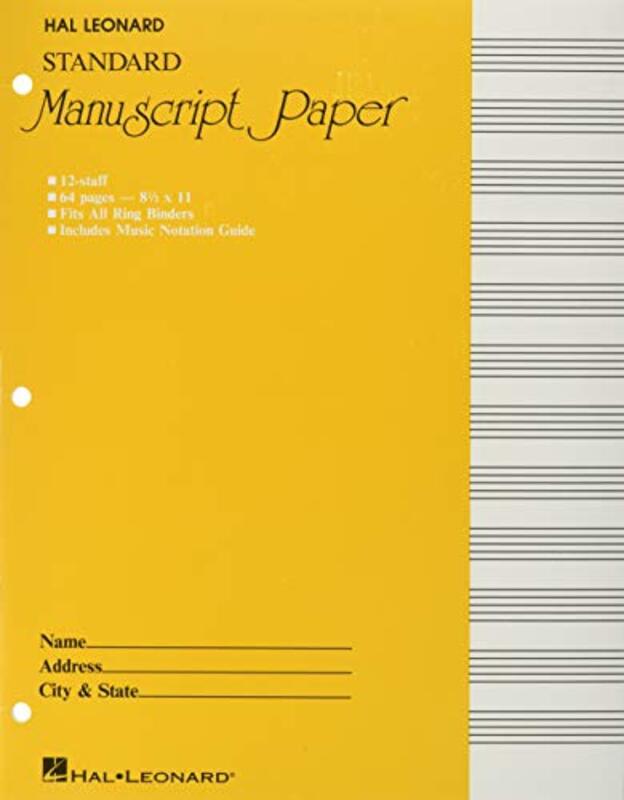 Standard Manuscript Paper Yellow Cover by Hal Leonard Publishing Corporation Paperback