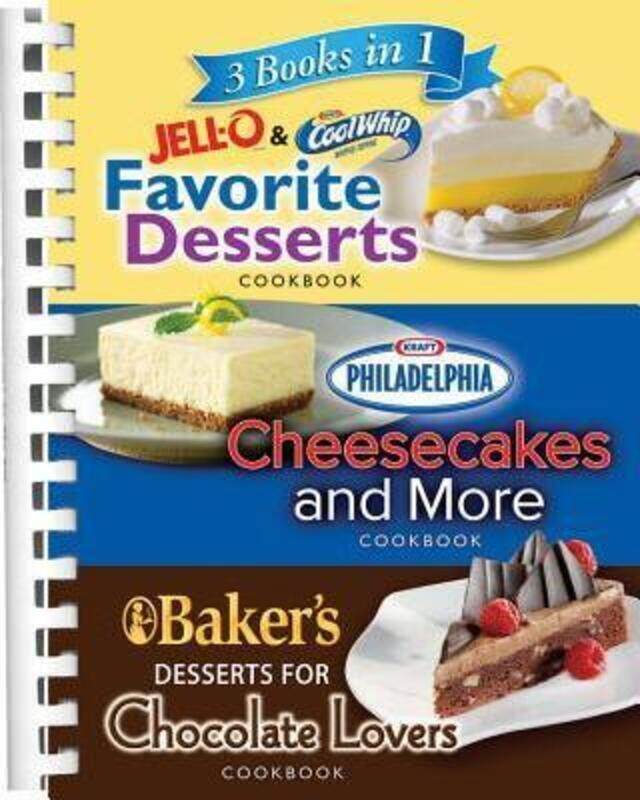 

Jell-O, Cool Whip, Philadelphia Cream Cheese, Baker's Chocolate 3 Books in 1: Favorite Desserts Cook.paperback,By :Pil