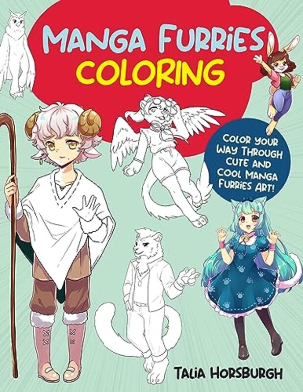 Manga Furries Coloring,Paperback by Talia Horsburgh