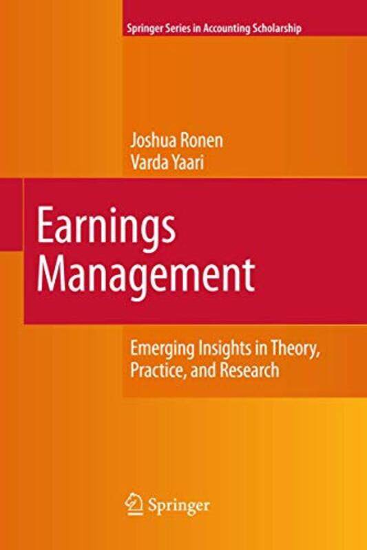 

Earnings Management by Joshua RonenVarda Yaari-Paperback