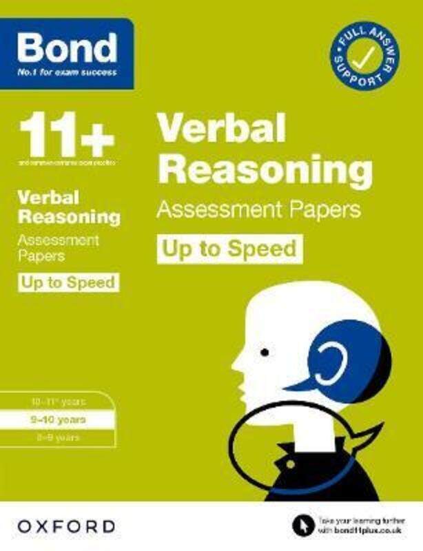 

Bond 11+: Bond 11+ Verbal Reasoning Up to Speed Assessment Papers with Answer Support 9-10 Years,Paperback, By:Down, Frances