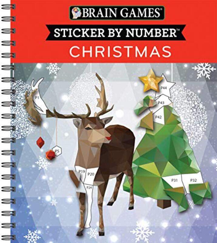 

Brain Games Sticker By Number Christmas 28 Images To Sticker Reindeer Cover Volume 1 by Publications International Ltd - Brain Games - New Seasons - P