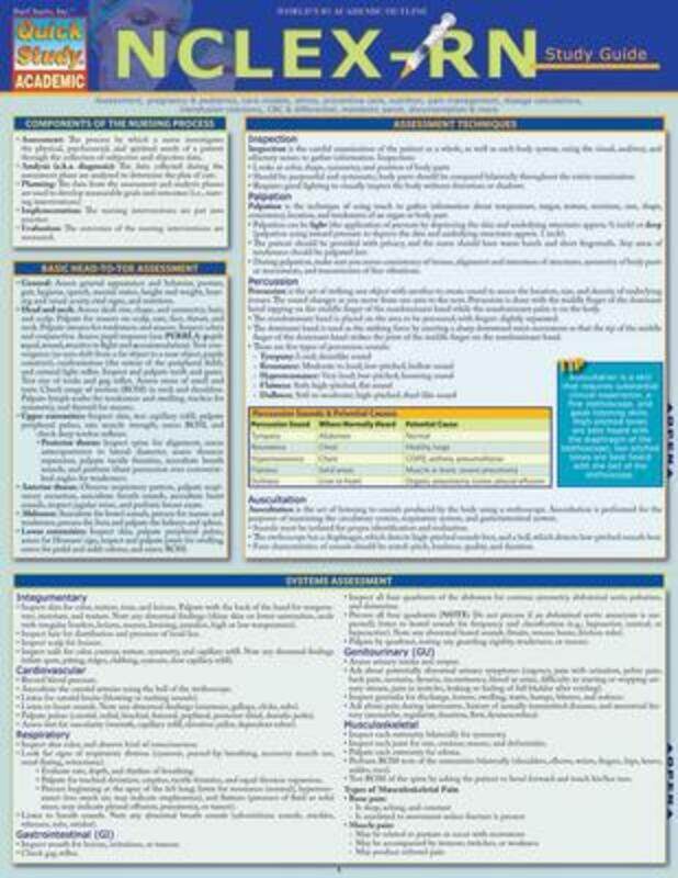 

NCLEX-RN Study Guide: a QuickStudy Laminated Reference Guide,Paperback, By:Henry, Julie - Henry