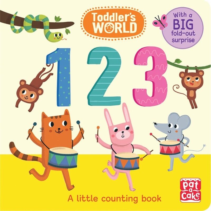 

123: A little counting board book with a fold-out surprise (Toddler's World), Board Book, By: Pat-a-Cake