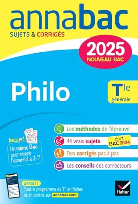 

Annales Du Bac Annabac 2025 Philo Tle Generale Sujets Corriges And Methodes De Lepreuve De Philo by Cerqueira/Lamouche - Paperback