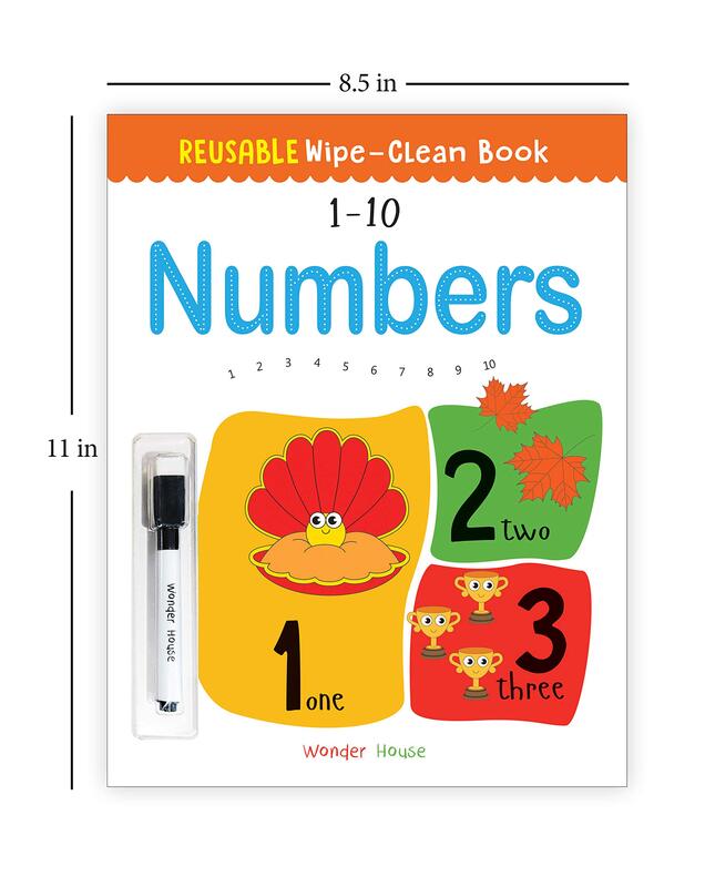 Reusable Wipe And Clean Book 1-10 Numbers: Write And Practice Numbers (1-10), Paperback Book, By: Wonder House Books
