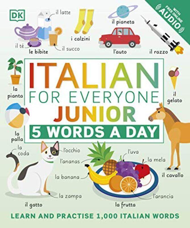 

Italian for Everyone Junior 5 Words a Day: Learn and Practise 1,000 Italian Words,Paperback by DK
