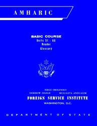 Foreign Service Institute Amharic Basic Course Text Book Volume 2 Units 5160 by F S I Paperback